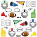 "Football Photo Fun Signs - Set Of 12 Double-Sided Signs For Game Day Parties And Tailgates"