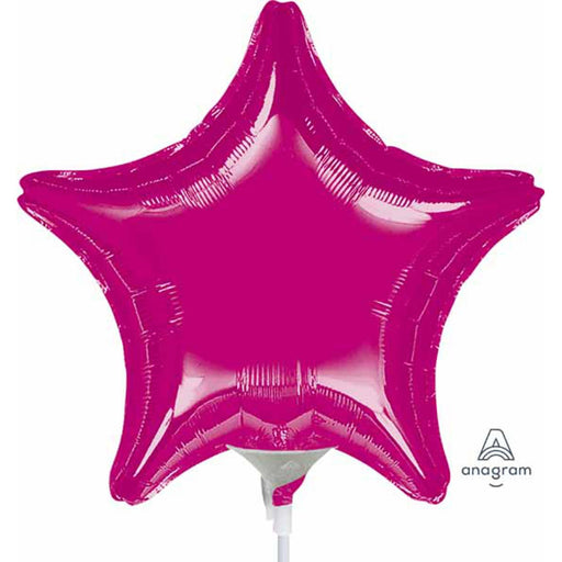 Fuchsia Star Mylar Balloon - 4" (#W4Smtmt)