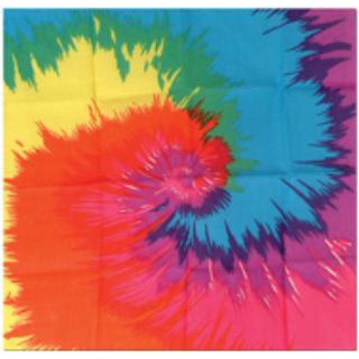 "Funky Tie-Dyed Bandana - 22" X 22""