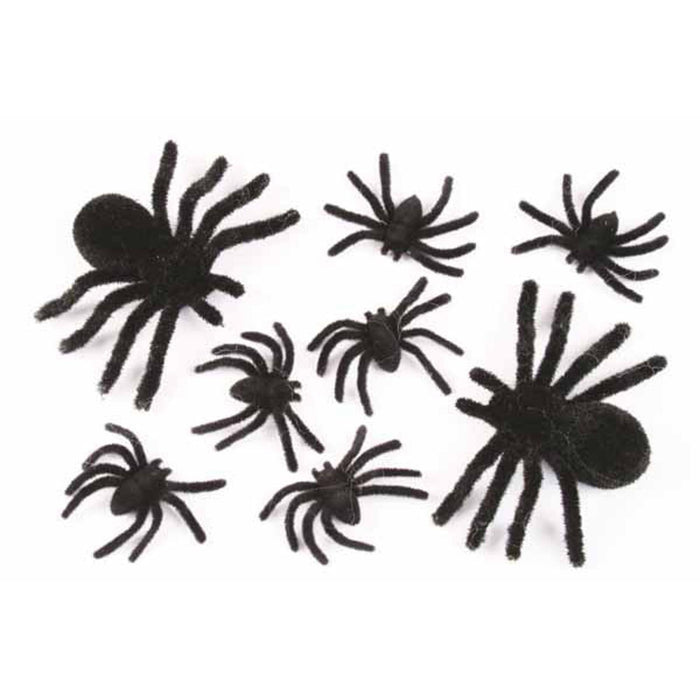 "Fuzzy Spider Family Plush Toy Set - 8/Cd Black"