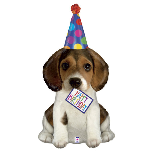 Happy Birthday Puppy Dog Shaped Mylar Foil Balloon (1/Pk)