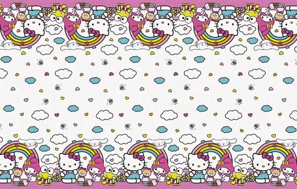 Hello Kitty tablecovers for a Hello Kitty birthday party