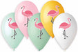 Gemar 13-Inch Colourful Flamingo Latex Balloons, 50 Count