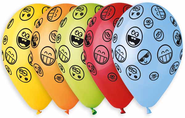 Gemar 13-Inch Crazy Faces Latex Balloons, 50 Count