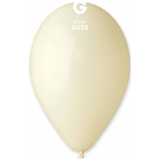 Gemar 12" Ivory Latex Balloons (50 Pack) - #059.