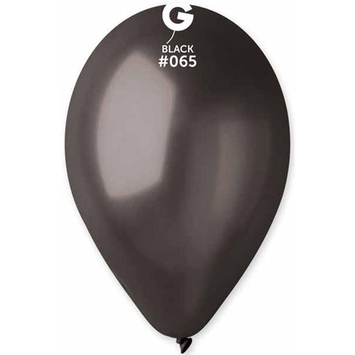 Gemar 12" Metallic Black Balloons (50/Bag) - #065