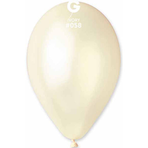 Gemar 12" Metallic Ivory Balloons - 50/Bag #058