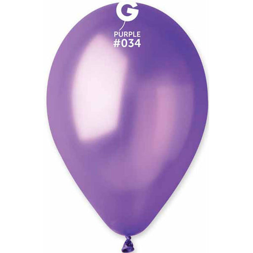 Gemar 12" Metallic Purple Latex Balloons - Pack Of 50