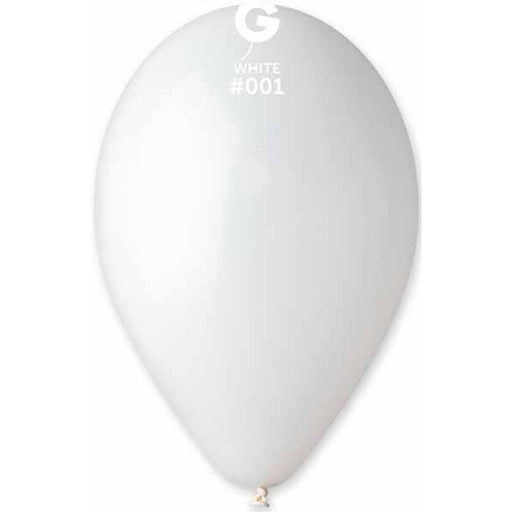 Gemar 12" White Balloons - Pack Of 50 (#001)