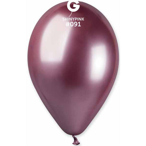 "Gemar 13" Shiny Pink Balloons - 25/Bag (#091)"