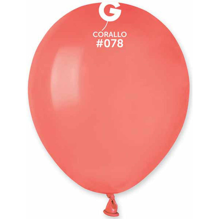 Gemar 5" Coral Balloons - 100/Bag (#078)