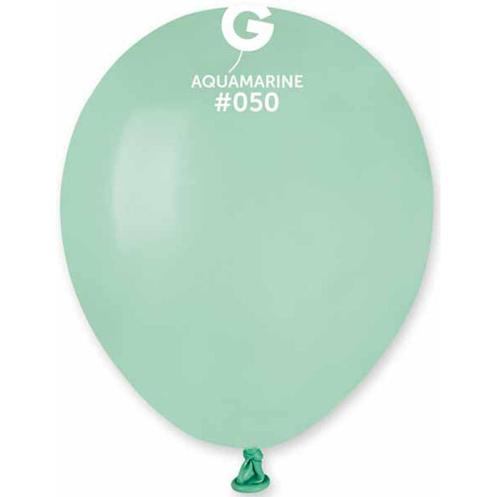 Gemar Aquamarine Balloons (5", #050, 100/Bag)