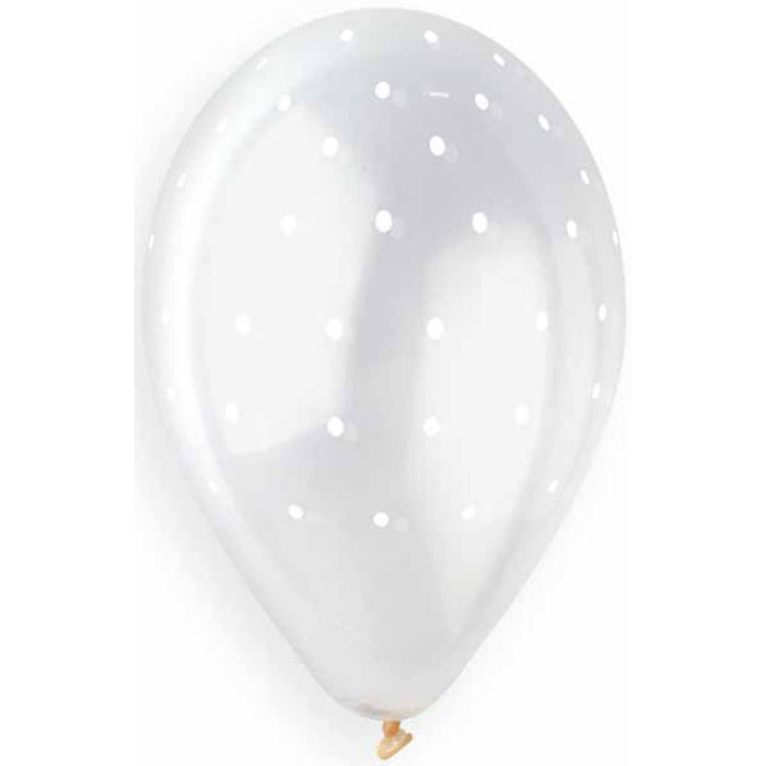 Gemar Chic Dots Clear Balloons - 13" 50/Bag