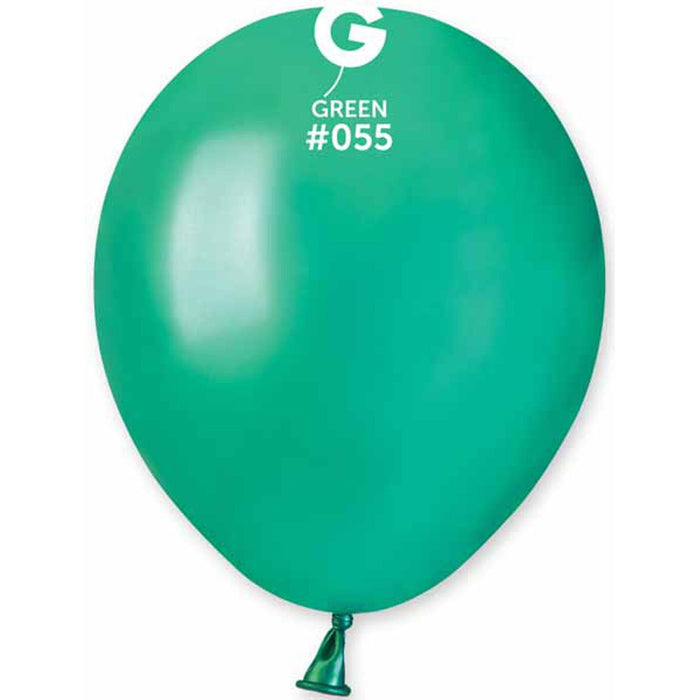 Gemar Metallic Green Latex Balloons (5", 100/Bag)