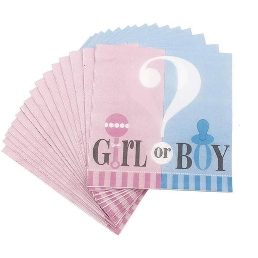 Girl or Boy Gender Reveal Party Napkins 12ct