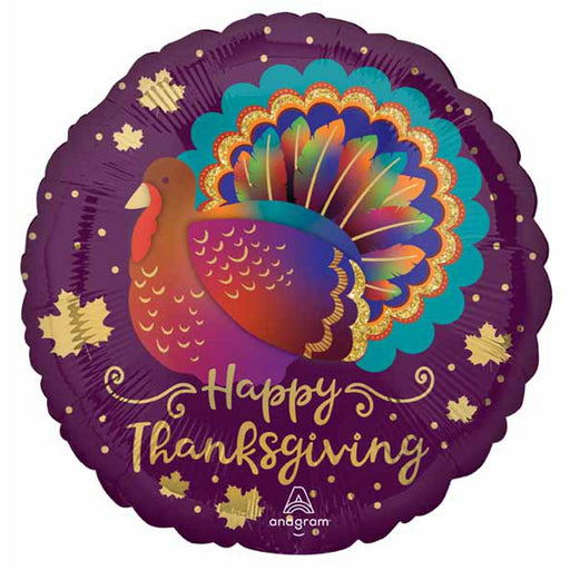 17'' Thanksgiving Glitter Turkey Balloon (3/Pk)