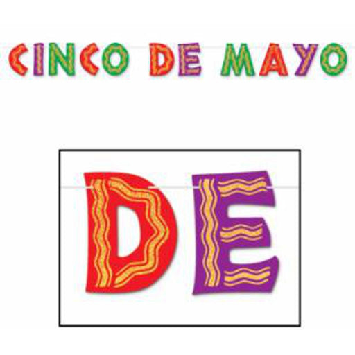 Glittered Cinco De Mayo Streamer - 8½"X10".