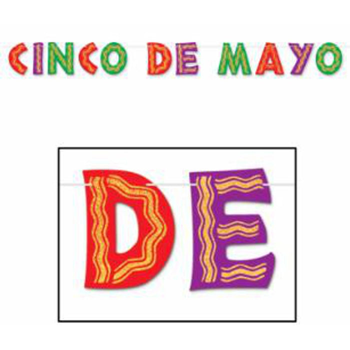 Glittered Cinco De Mayo Streamer - 8½"X10".