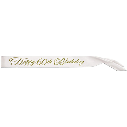 Shining Six Decades Glittered Happy 60th Birthday Satin Sash Winnipeg (1/Pk)
