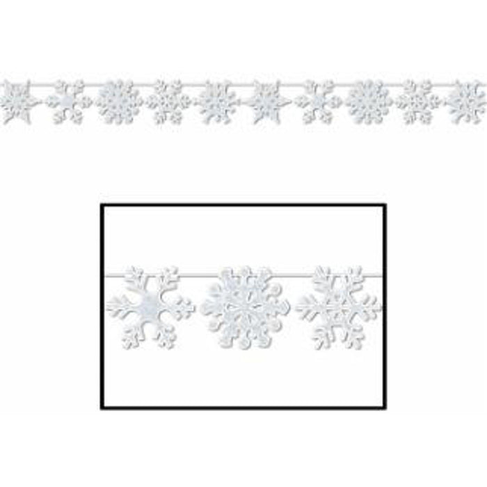 Glittery Snowflake Streamer For Winter Theme Decorations