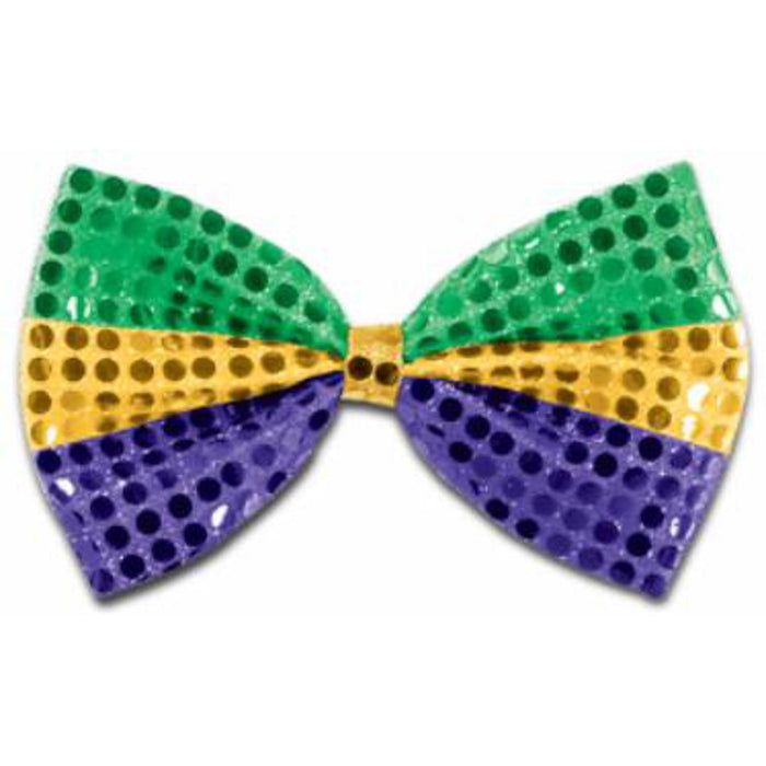 "Glitz N Gleam Bowtie In Gold, Green And Purple - 1/Pkg"