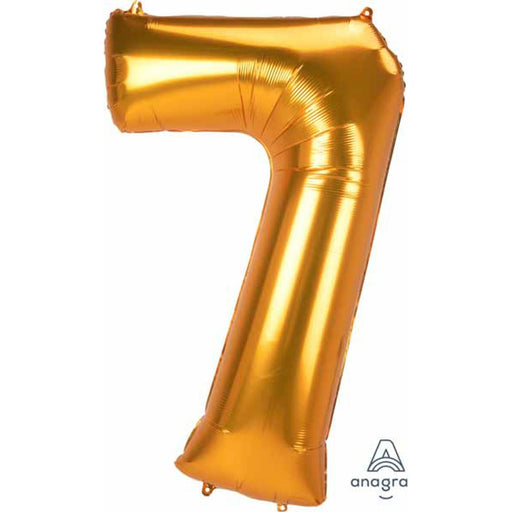 Gold 53" Number 7 Balloon Shape Kit