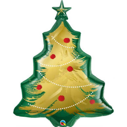 40" Christmas Tree Brushed Gold Foil Balloon (3/Pk)