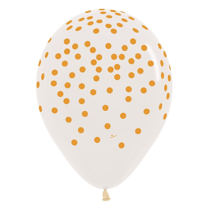 Gold Confetti Clear Latex Balloons (11")