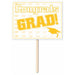 Gold Congrats Grad Yard Sign (11"X15")