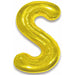 Gold Foil Letter S Balloon - 34 Inch (Packaged)