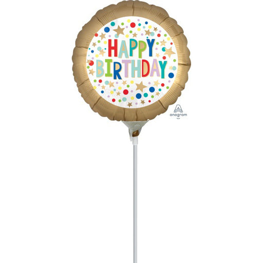Gold Hbd Marquee Dot - 9" Round A15 Mylar