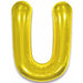 Gold Letter U Foil Balloon - 34" Packaged.