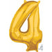 Gold Number 4 Balloon For Celebrations - 26 Inch - L26 Pkg