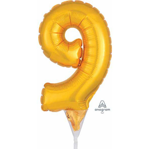 "Gold Number 9 Cake Pick - Pack Of 40"