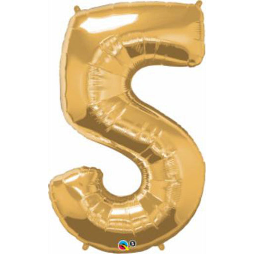 Gold Number 5 Balloon (34") - Quality Pack