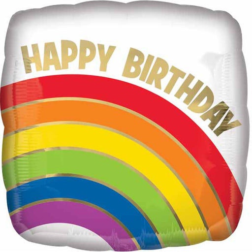 Gold Rainbow Square Helium Balloon Package (18-Inch)
