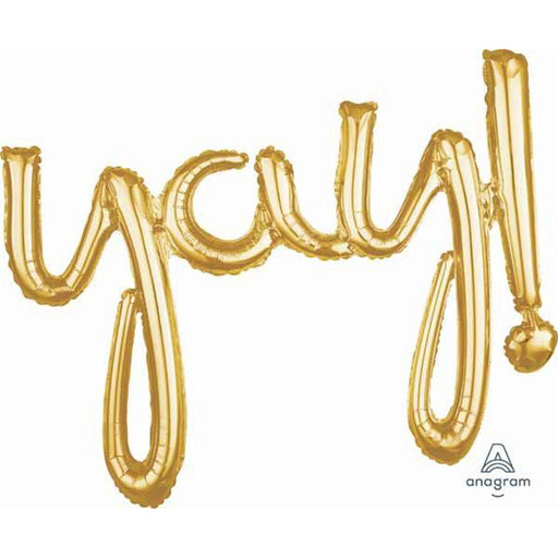 "Gold Yay Script Phrases (Pack Of 40)"