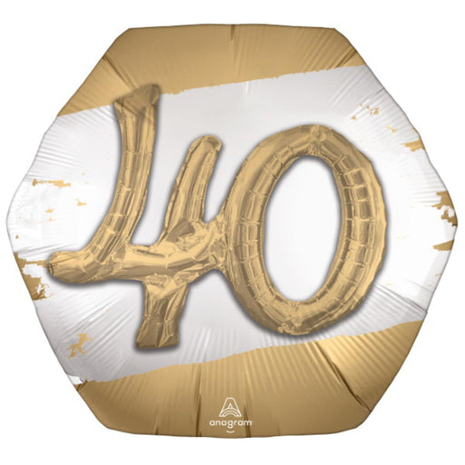 "Golden Age 40 Balloon Party Pack With Helium Tank"
