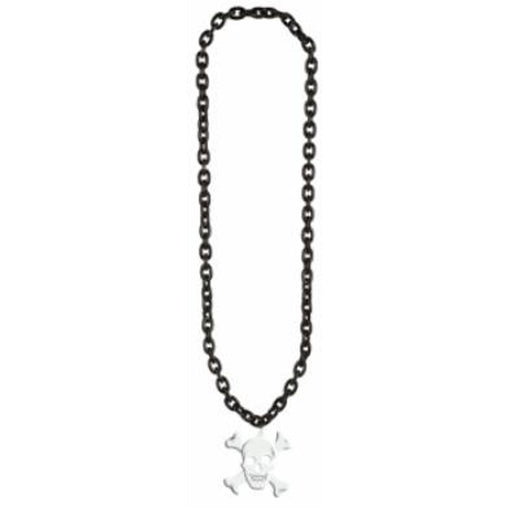 "Gothic 36" Chain Necklace With Skull & Bones Pendant"