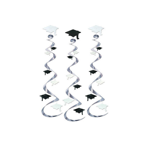 Grad Cap Whirls - Pack Of 3, 30 Inches