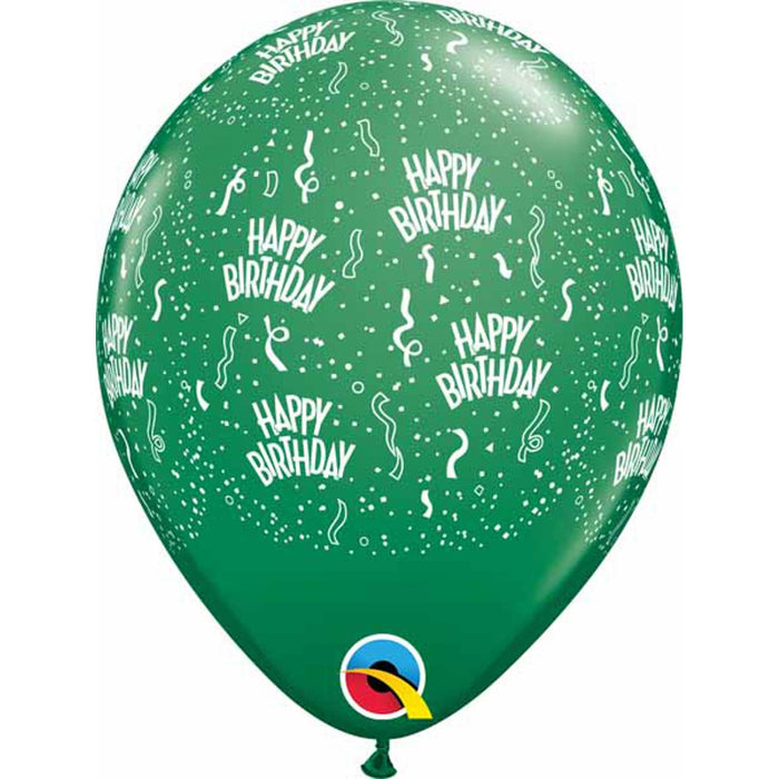 "Green Birthday Balloons - Pack Of 50 (11" Latex)"