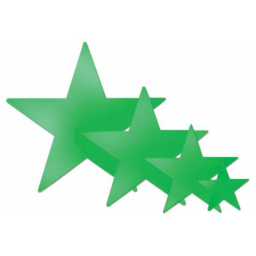 12 Inch Green Foil Star Cutout - Double-Sided (3/Pk)