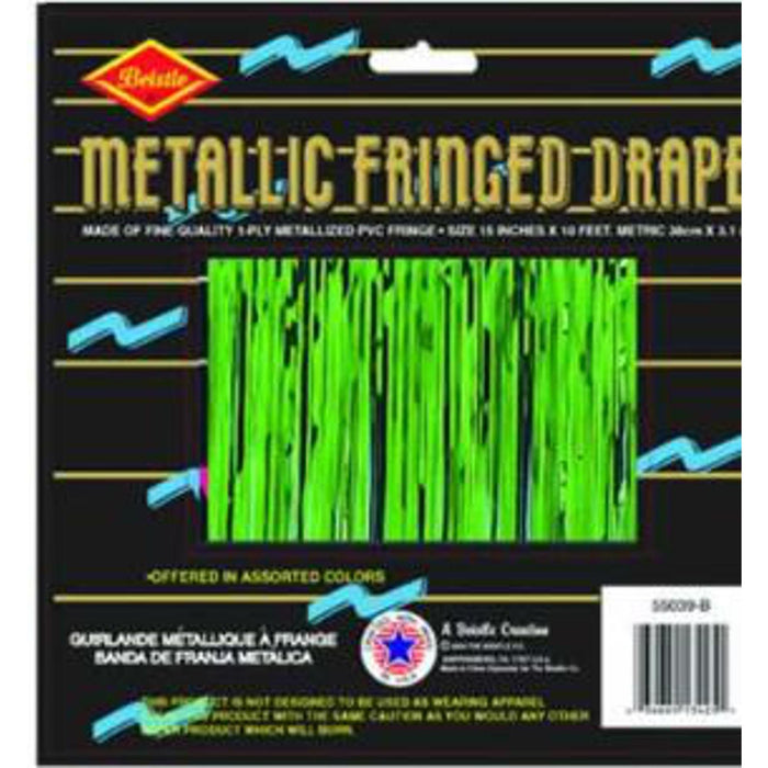 "Green Fringe Drape - 15"X 10' 1Ply (1/Pkg)"