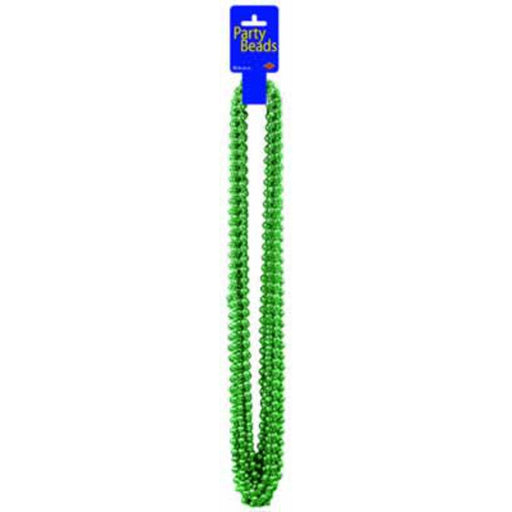 Green Party Beads - 12 Pack