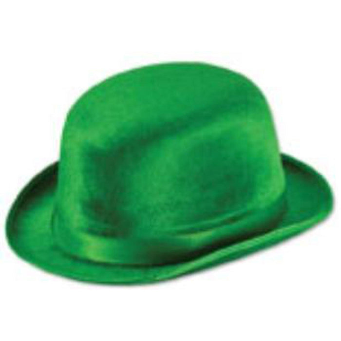 "Green Vel-Felt Derby Hat With Dura-Form Material"