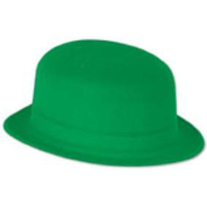 "Green Velour Derby Hat - Bulk Order Available"