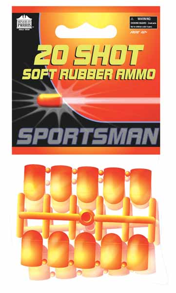 Parris Sportsman Soft Rubber Ammo Refill, 20 Pack