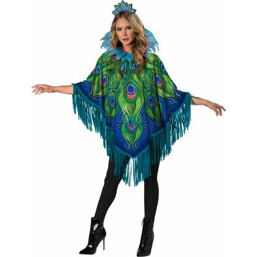 Fun World Poncho Peacock Women's Halloween Fancy Dress Costume (1/Pk)