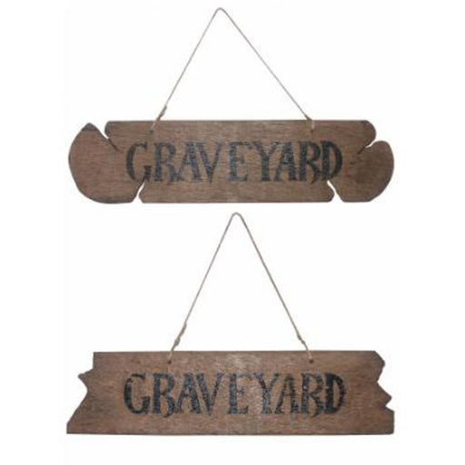 Halloween Graveyard Sign - 2 Spooky Styles