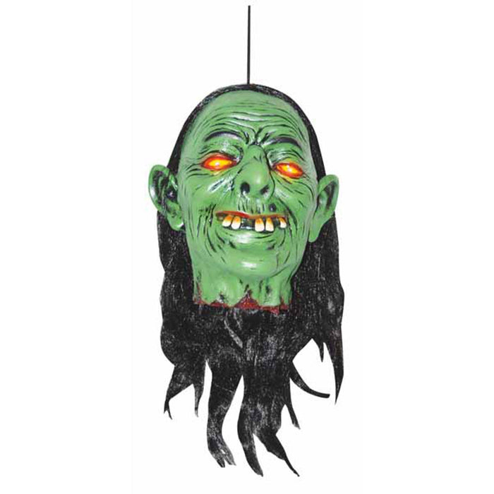Hanging Green Face With Light And Sound Decoration.